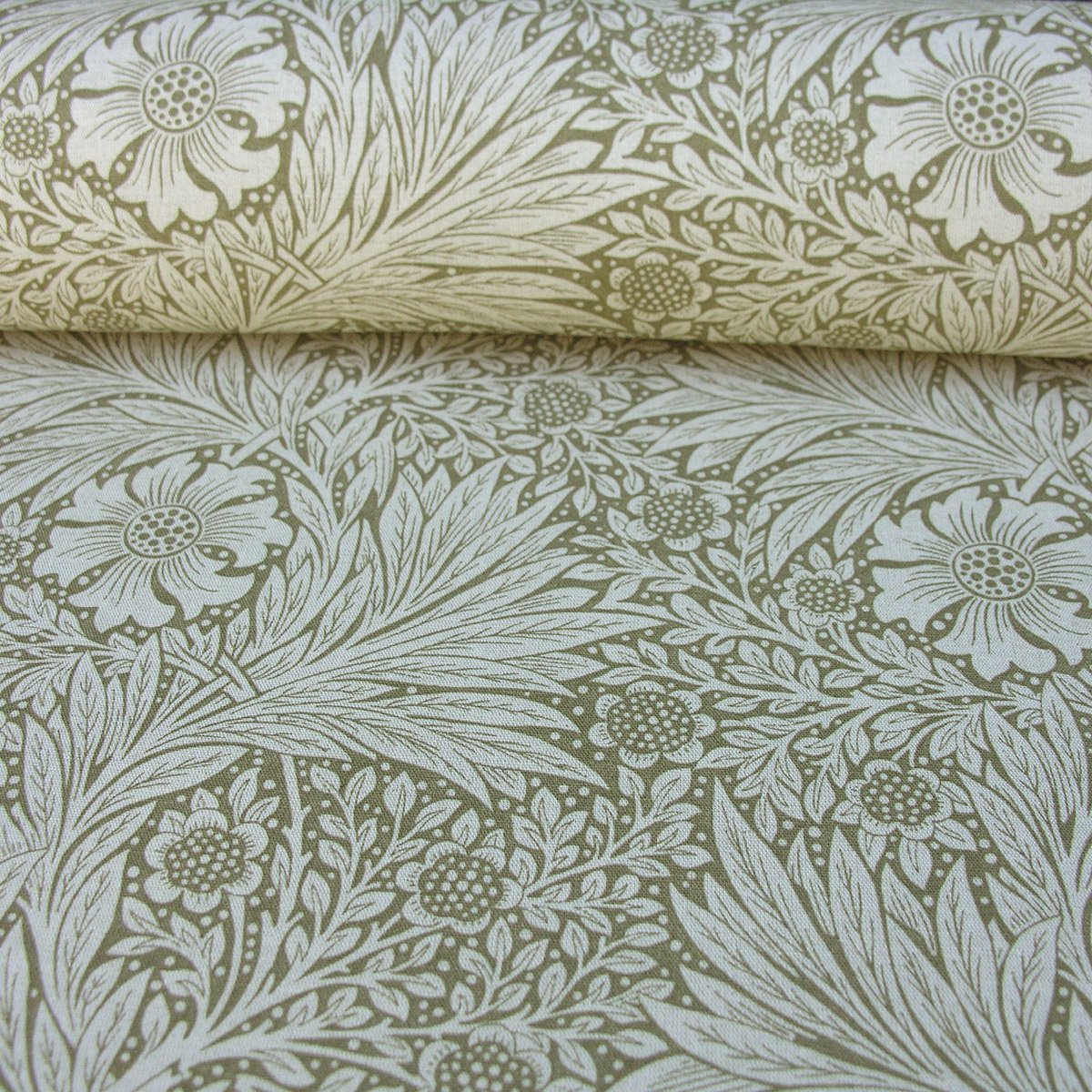 William Morris Marigold - Olive and Linen - Image 3