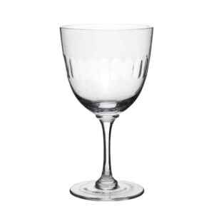 Set of Six Crystal Wine Glasses - Lens Design - Image 2