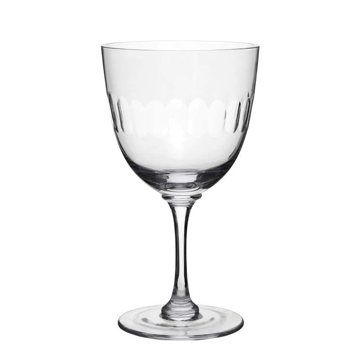 Set of Six Crystal Wine Glasses - Lens Design - Image 2
