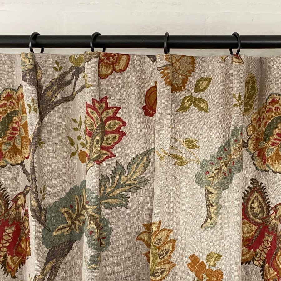 Cartridge Pleat Top Yasmin Linen red Duckegg Tinsmiths
