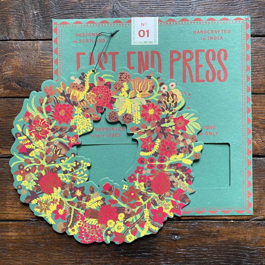 Recycled Cotton Board Christmas Wreath