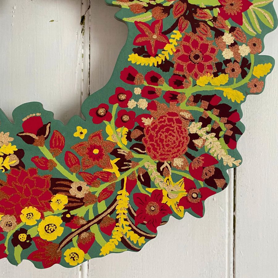 Recycled Cotton Board Christmas Wreath - Image 3
