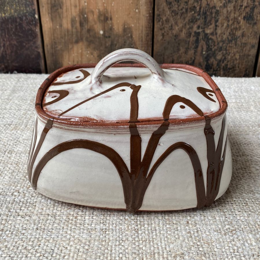 Erica Taylor Low Butter Dish - White ETBU1