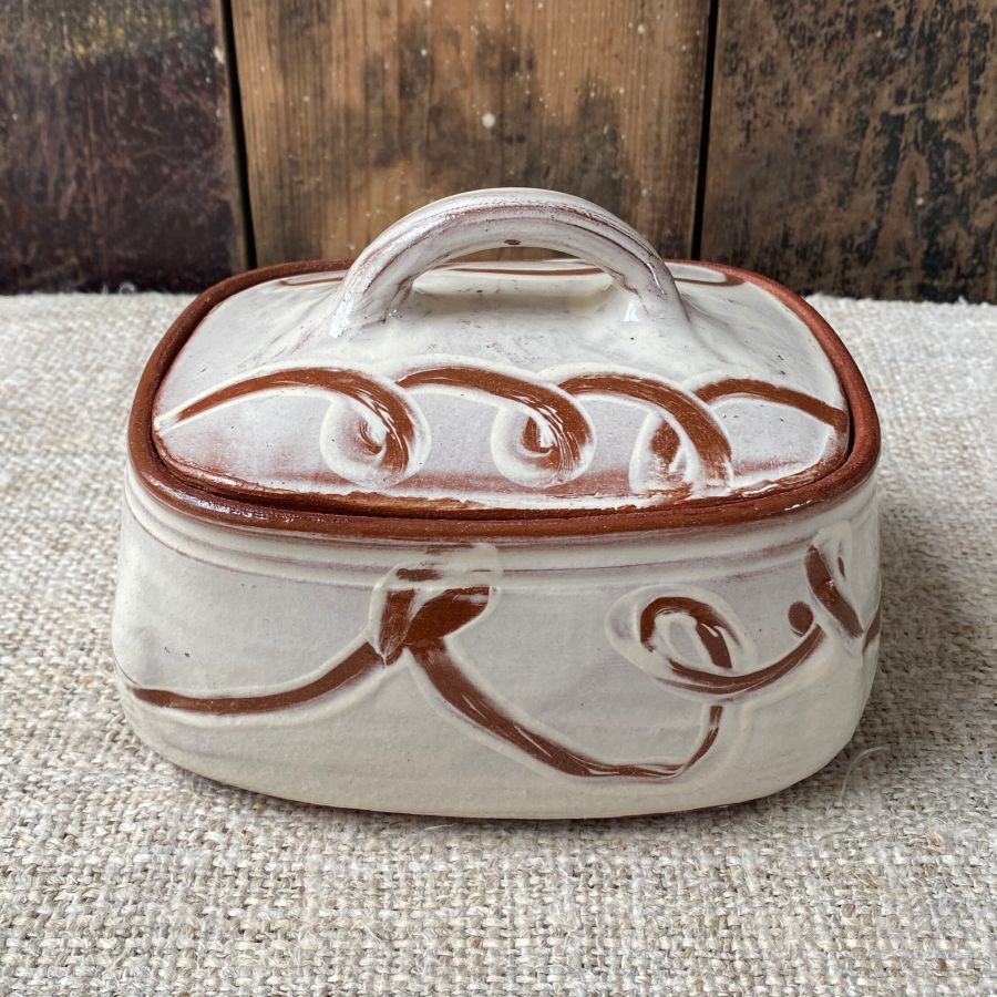Erica Taylor Low Butter Dish - White ETBU2