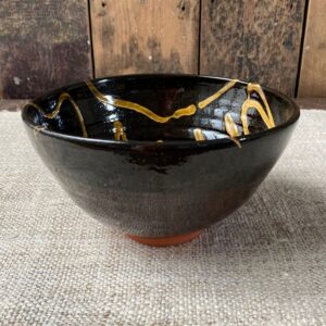 Erica Taylor Low Deep Footed Bowl - Black ETD4 - Image 1