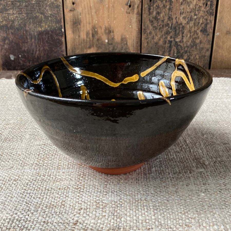 Erica Taylor Low Deep Footed Bowl - Black ETD4