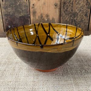 Erica Taylor Low Deep Footed Bowl - Ochre ETD5 - Image 1