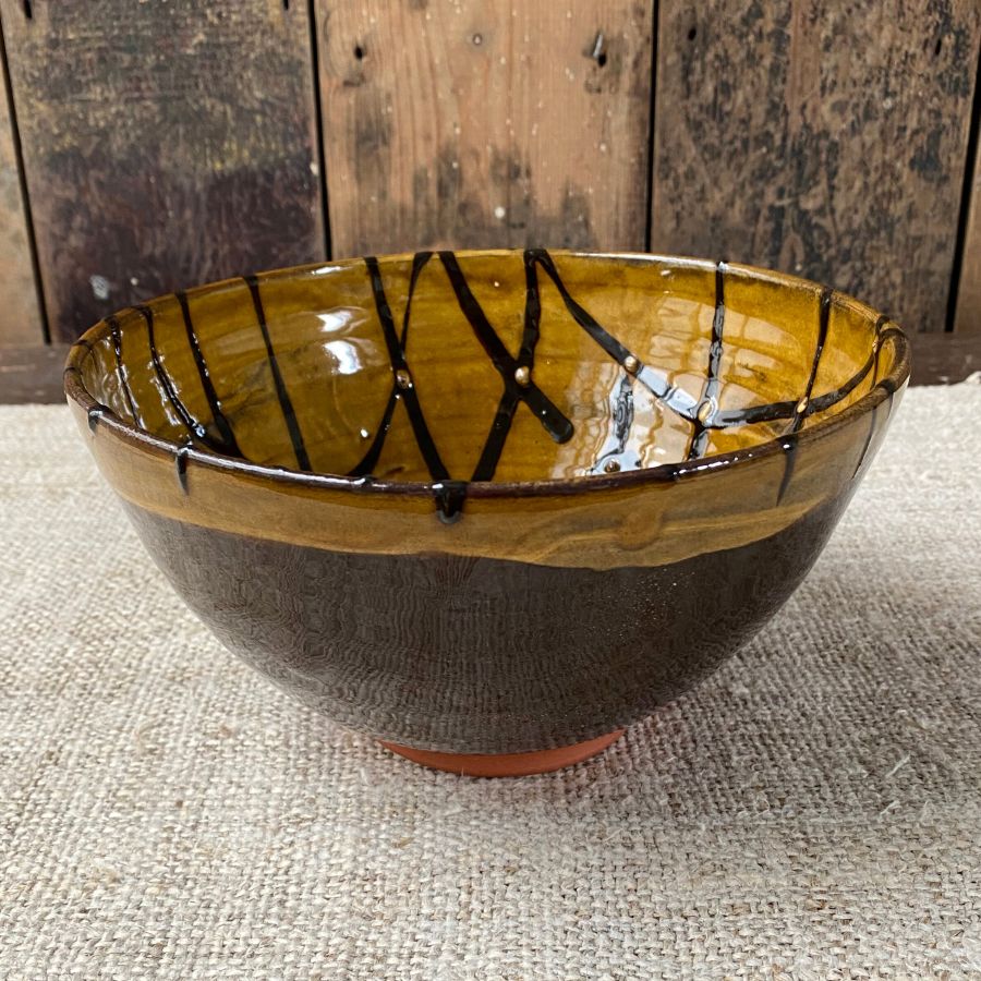 Erica Taylor Low Deep Footed Bowl - Ochre ETD5