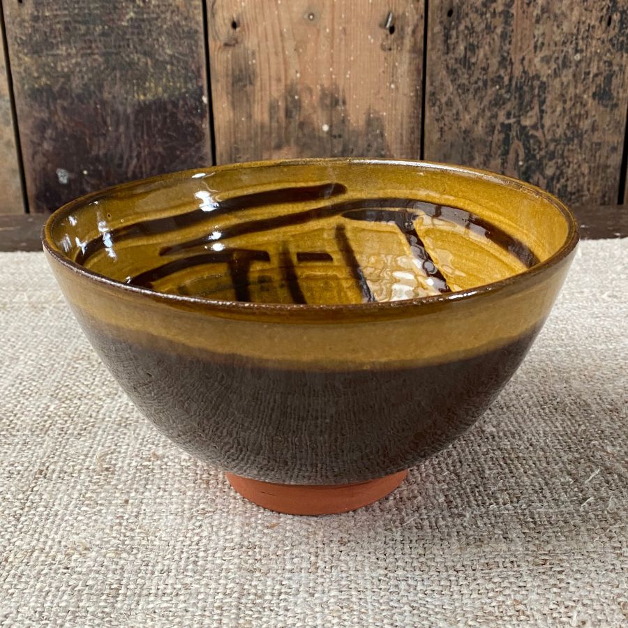 Erica Taylor Low Deep Footed Bowl - Ochre ETD6