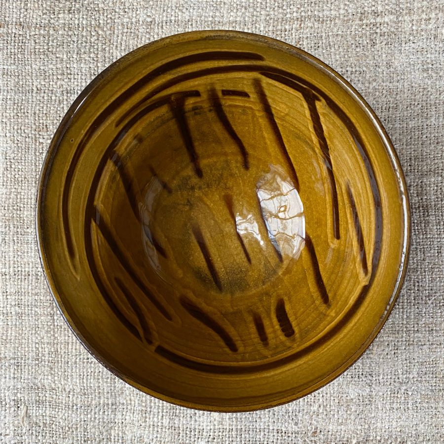 Erica Taylor Low Deep Footed Bowl - Ochre ETD6 - Image 2