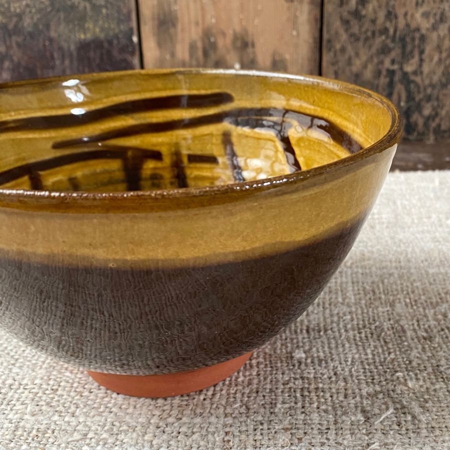 Erica Taylor Low Deep Footed Bowl - Ochre ETD6 - Image 3