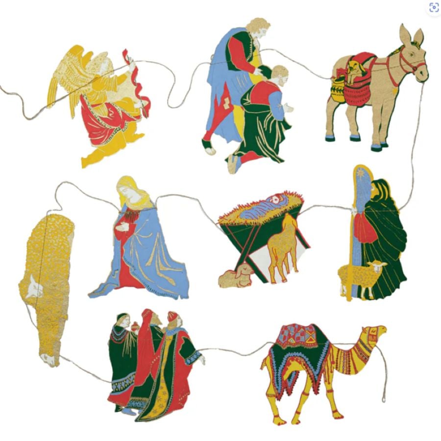 Recycled Paper Garland - Nativity