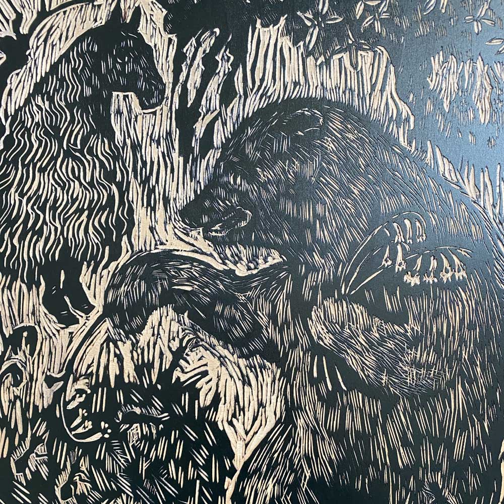 Jen Whiskerd Bear Print in progress