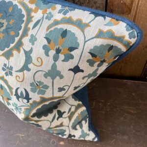 Karabair Cushion  - Teal, Ink & Ochre - Image 2