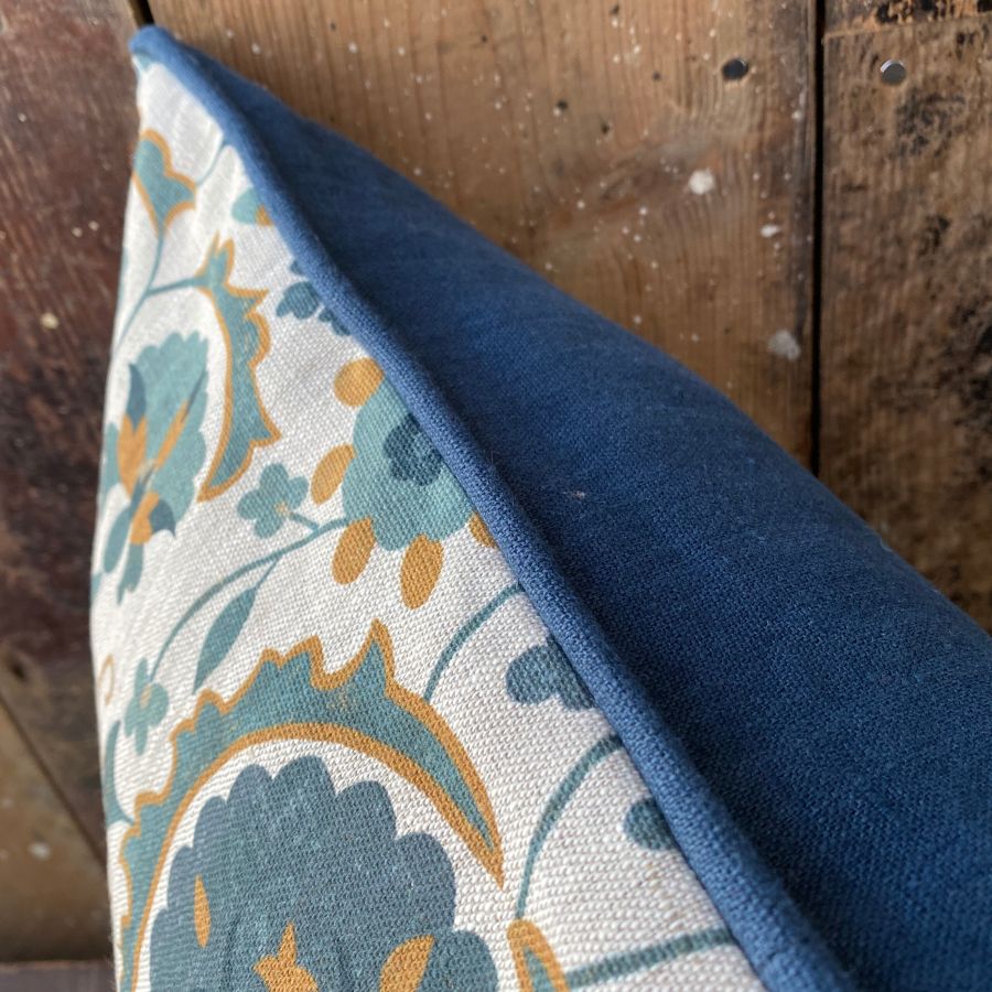Karabair Cushion  - Teal, Ink & Ochre - Image 4