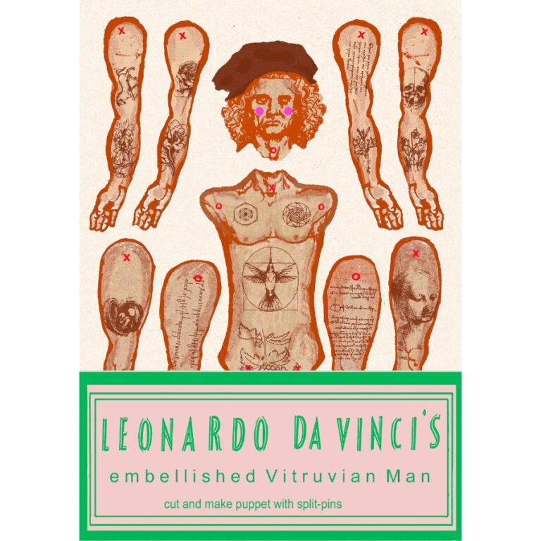Da Vinci's Vitruvian Man - Cut out & make paper puppet - Image 3