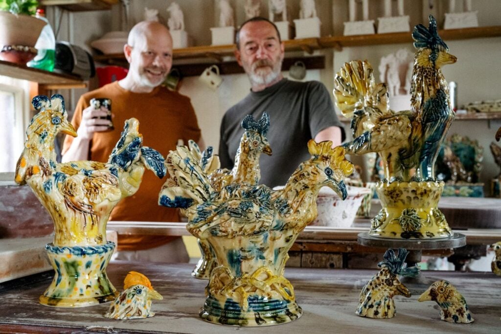 Mark Hearld & Paul Young working together on Pottery