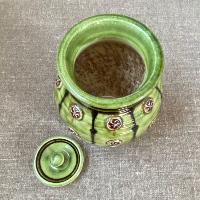 Slipware lidded jar by paul young