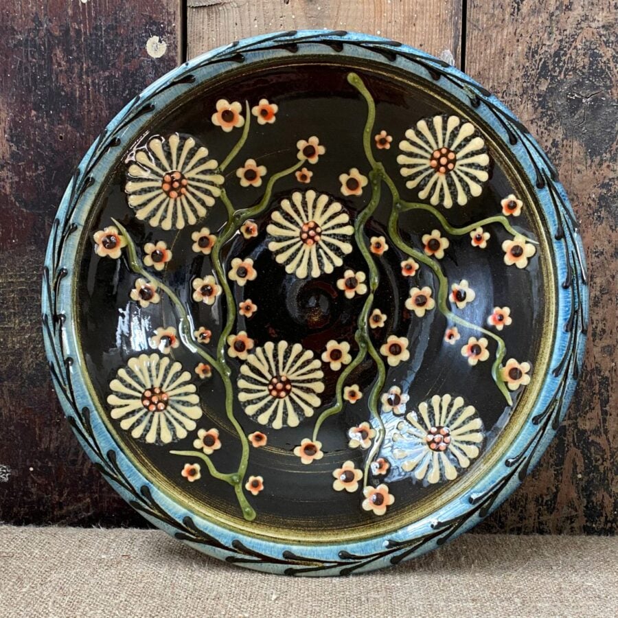Paul Young Slipware Large Daisy Bowl PYLD3