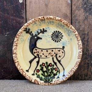Paul Young Slipware Plate - Stag PYPL1 - Image 1