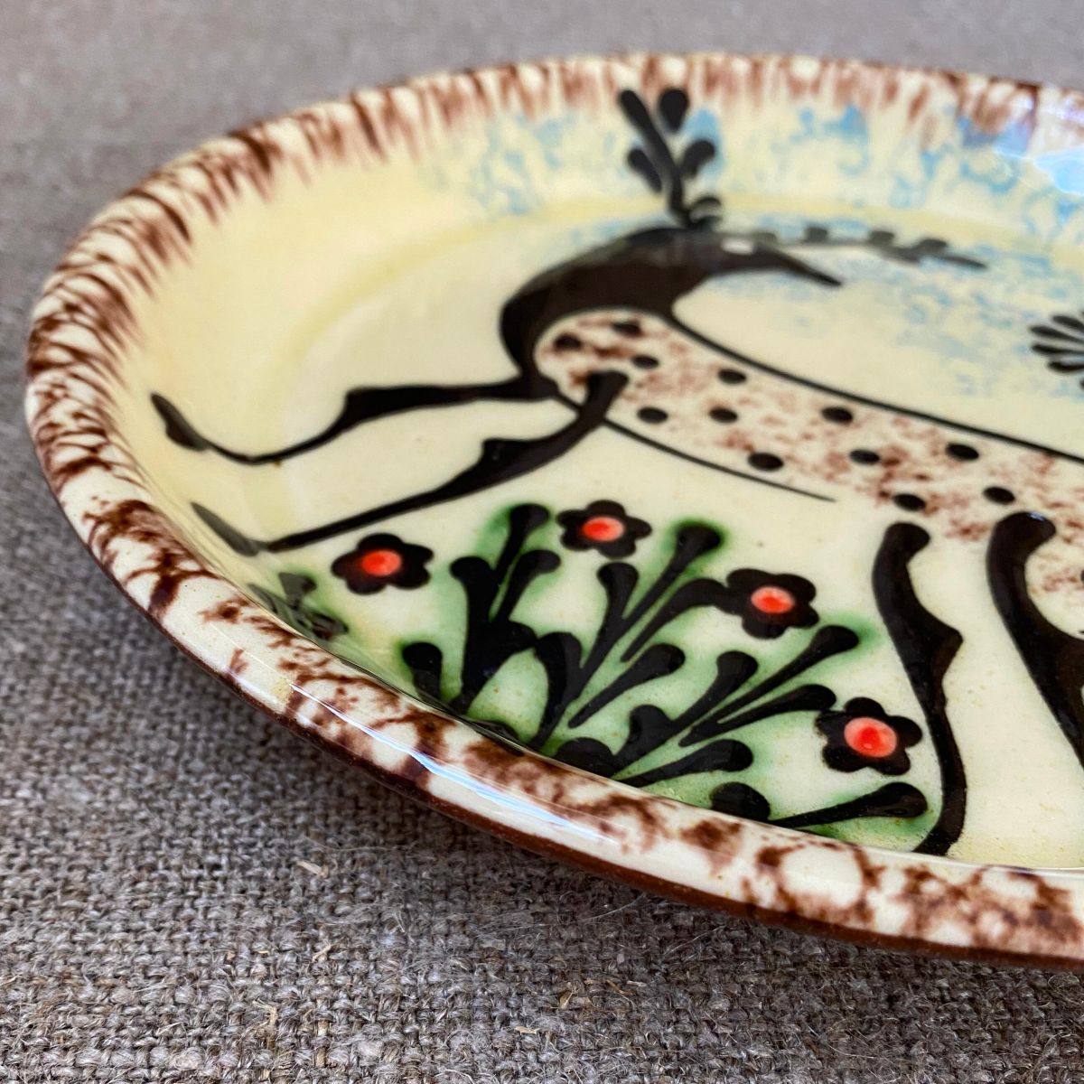 Paul Young Slipware Plate - Stag PYPL1 - Image 2