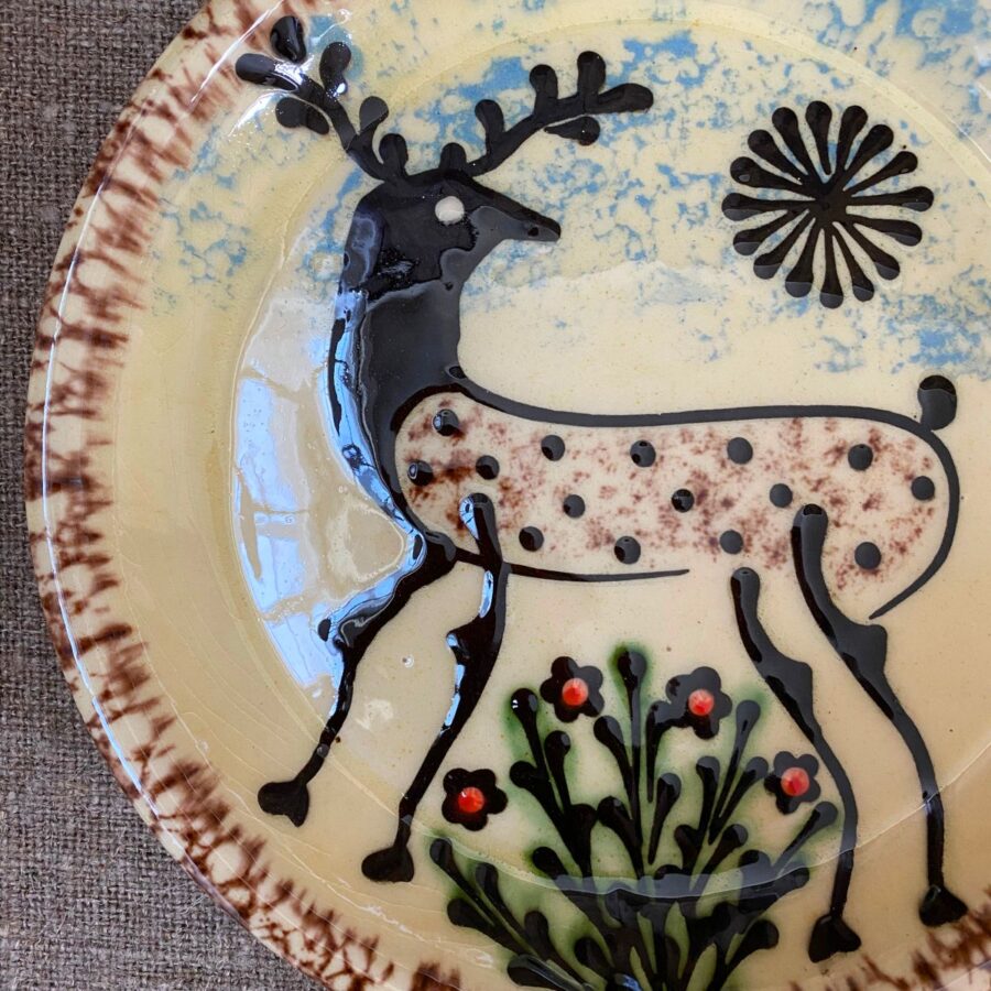 Paul Young Slipware Plate - Stag PYPL1 - Image 4
