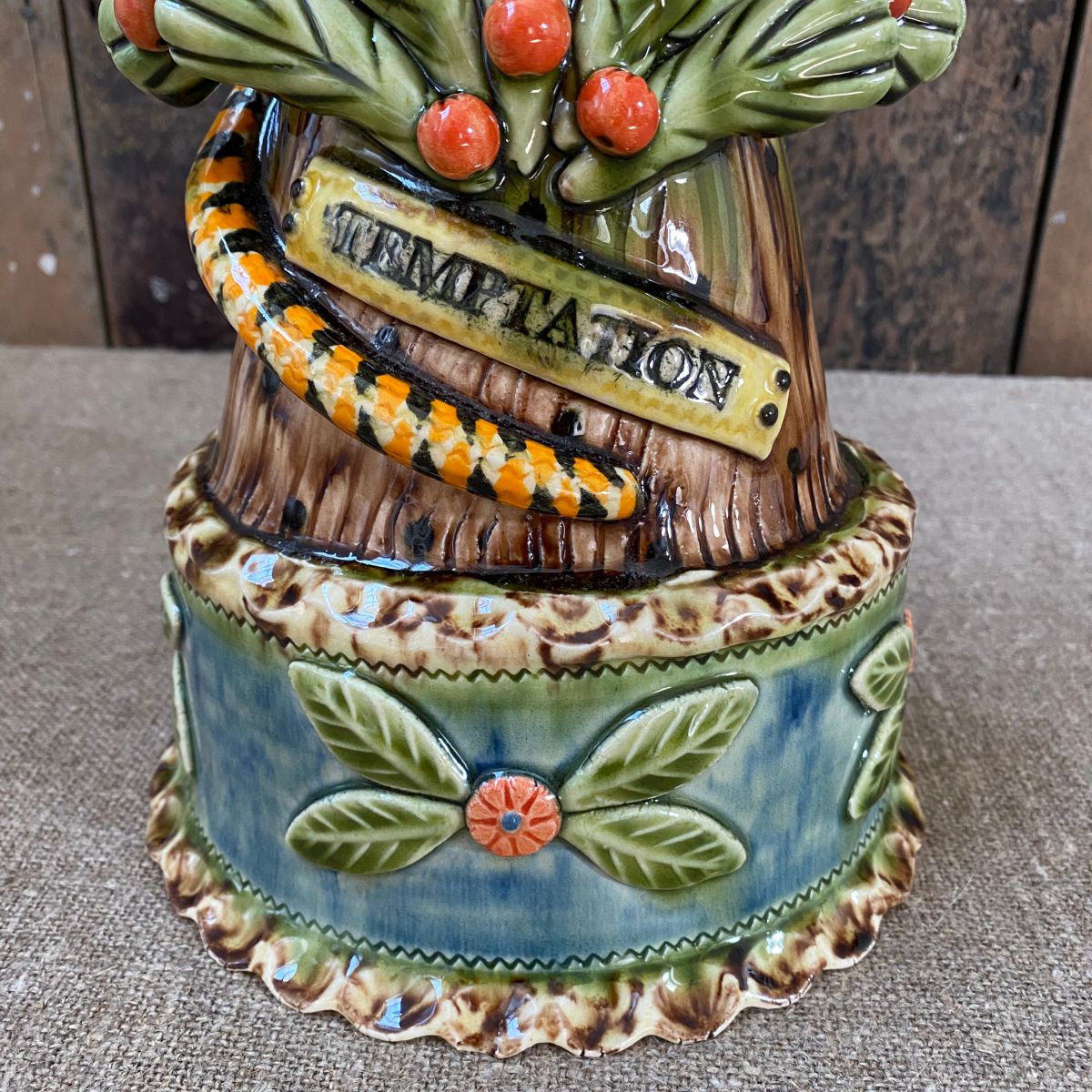 Paul Young Slipware Temptation Serpent Floral Base - Image 3