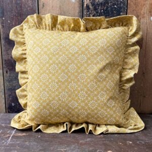 Daisy Ruffle Cushion - Mustard - Image 1