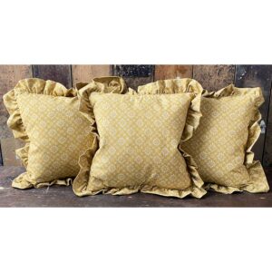 Daisy Ruffle Cushion - Mustard - Image 4