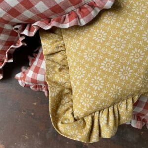 Daisy Ruffle Cushion - Mustard - Image 5