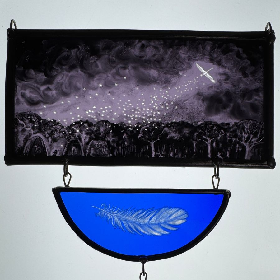 Tamsin Abbott Stained Glass - A Snowfall of Feathers