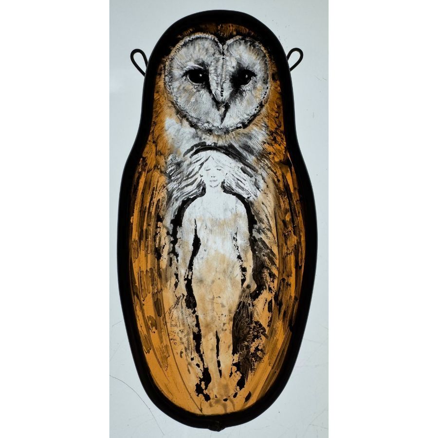Tamsin Abbott Stained Glass - The Owl Woman (Study) - Image 2