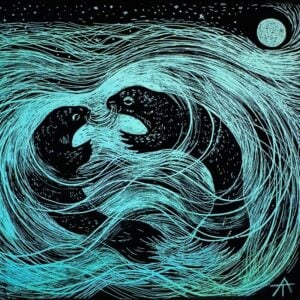 Tamsin Abbott Stained Glass - Under the Full Moon - Image 1