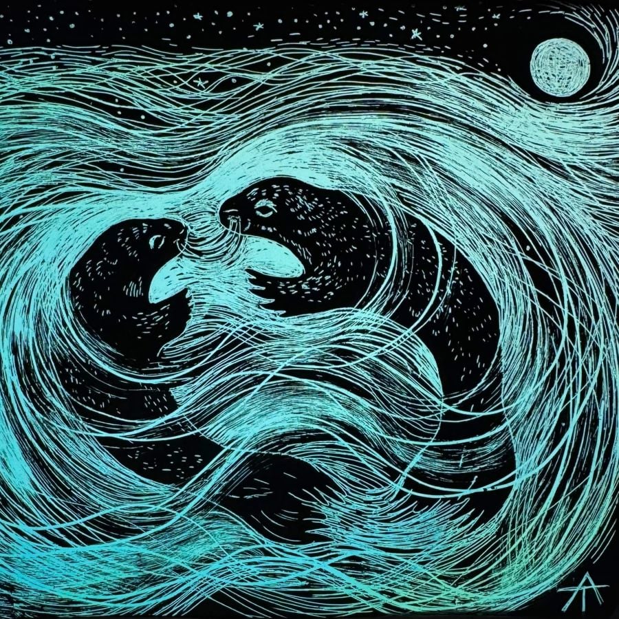 Tamsin Abbott Stained Glass - Under the Full Moon