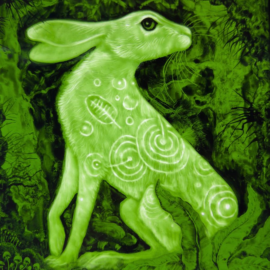 Tamsin Abbott Stained Glass - White Hare