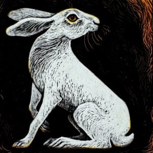 Tamsin Abbott Stained Glass - White Hare (Study) - Image 1