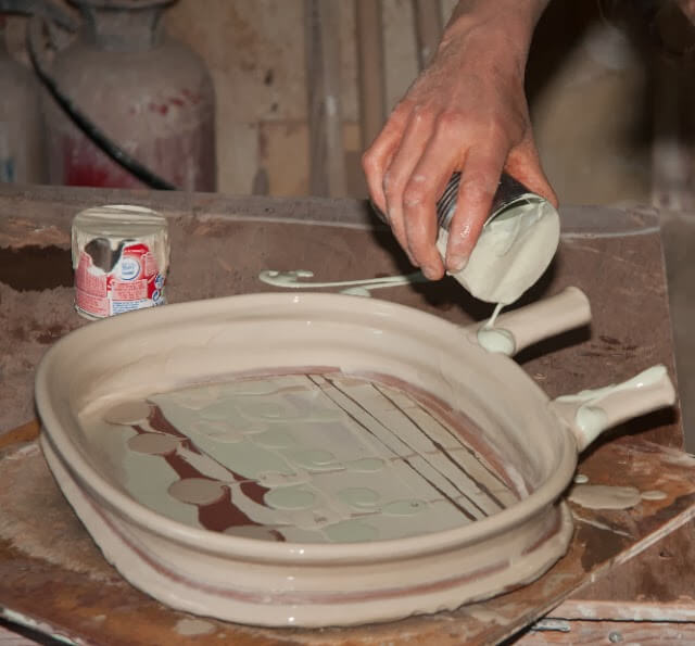 detailing the handle of a baker