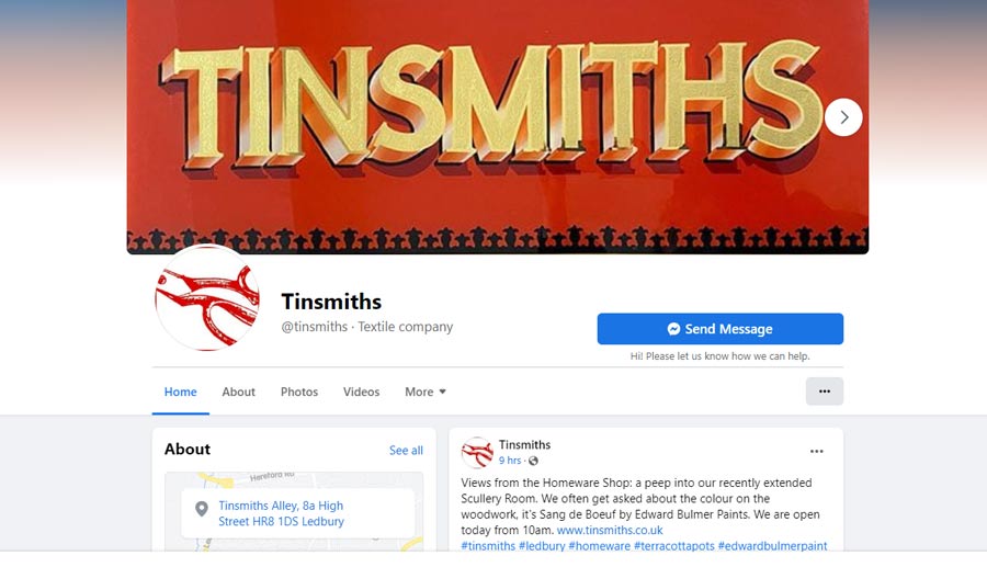 Tinsmiths Facebook Page