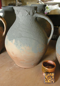 Replica Pitcher for Brockhampton, ready to be fired Modern Malvernian Ware Jug by Patia Davis