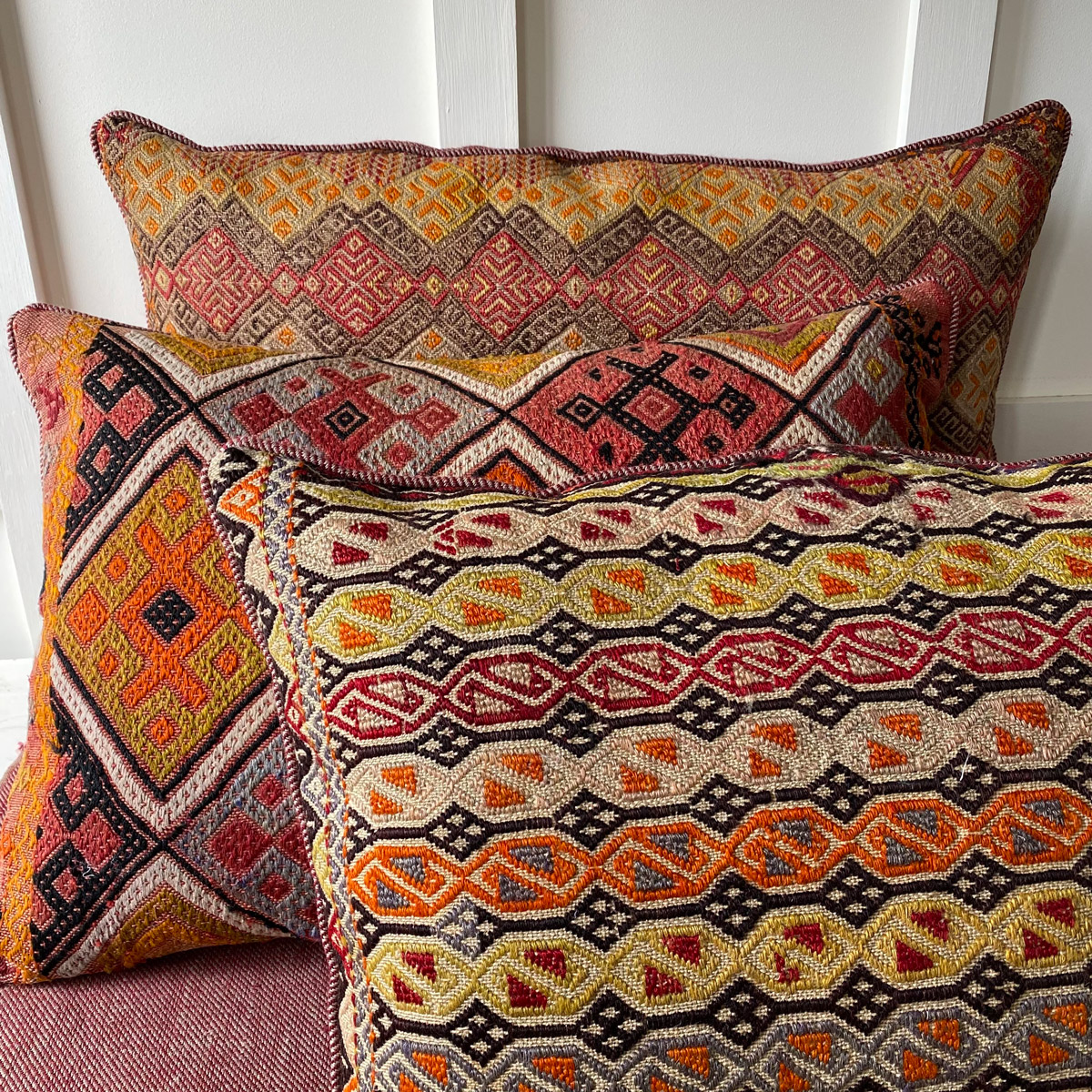 Reworked Kilim Fragments Tinsmiths Cushions