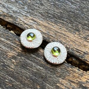 Silver peridot earrings