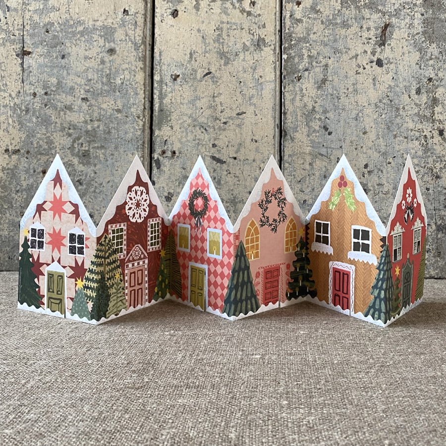Christmas Houses Concertina Card - Image 2