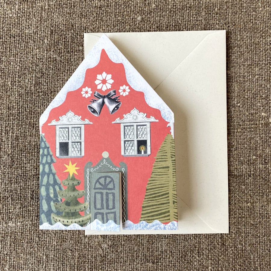 Christmas House Concertina Card Hadley Paper Goods Tinsmiths