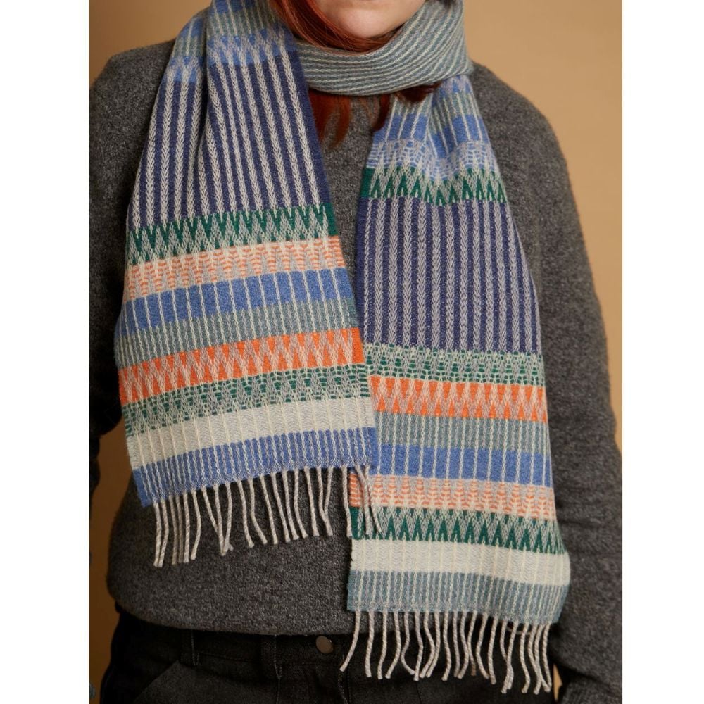 Lambswool Scarf - Edera Mid Blue - Image 2