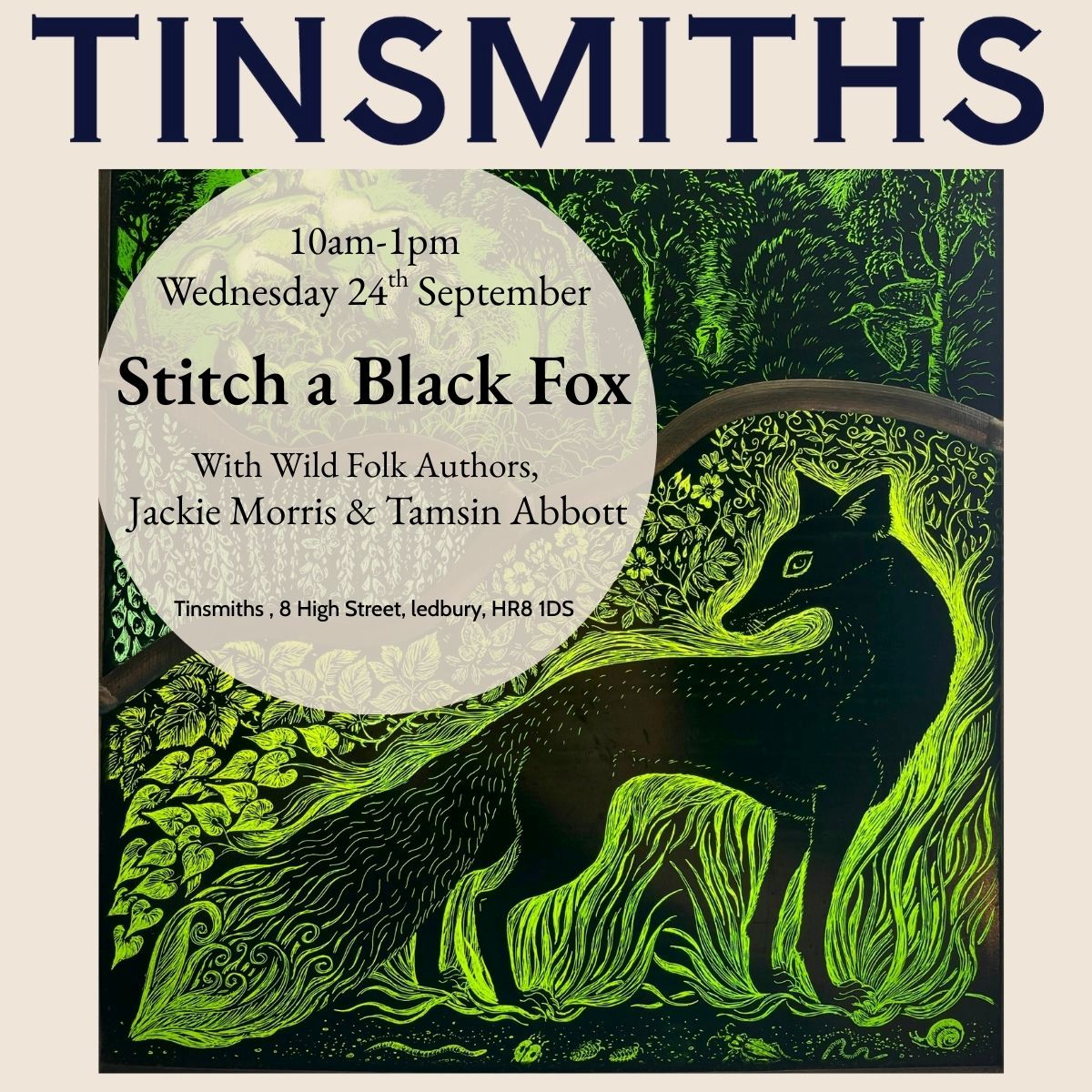 Stitch a Black Fox with Jackie Morris & Tamsin Abbott