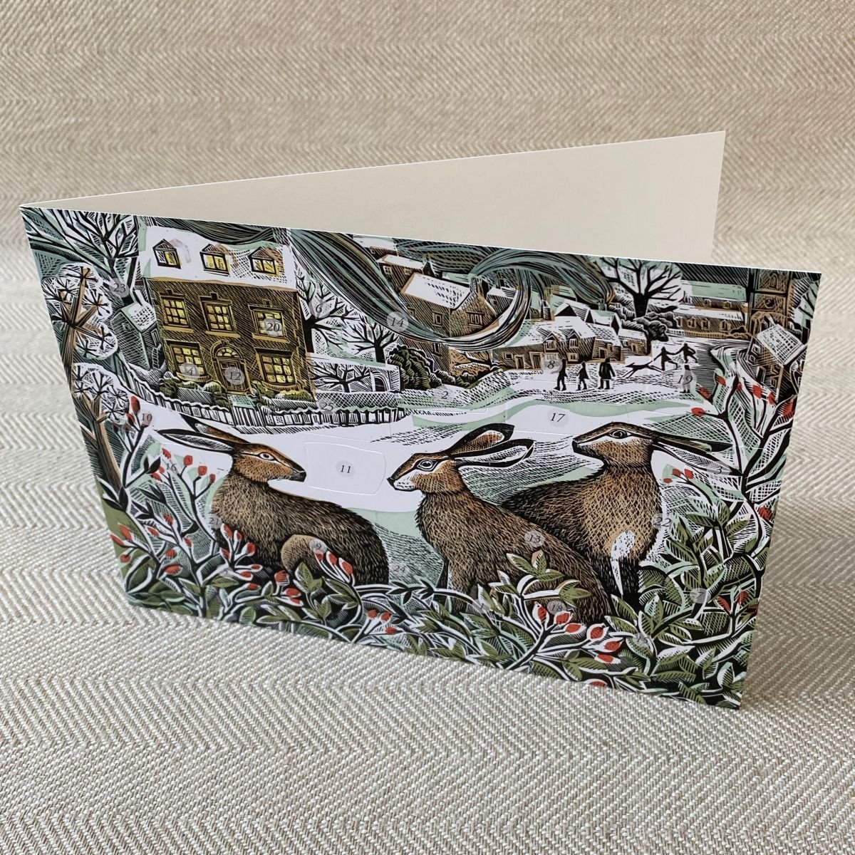 We Three Hares Advent Calendar Card - Image 3