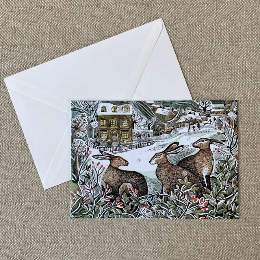 We Three Hares Advent Calendar Card - Image 4