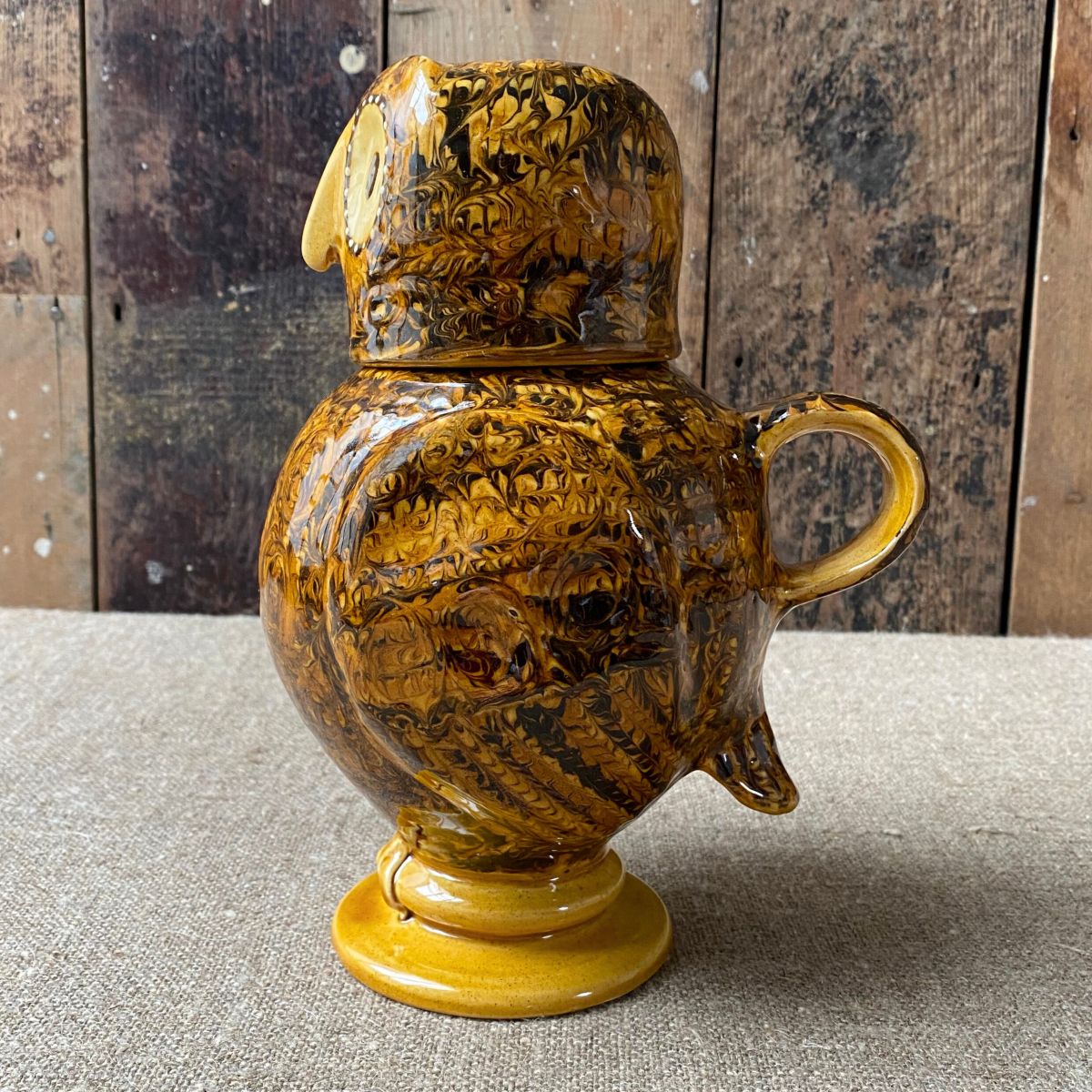 Carole Glover Slipware Ozzy Owl Jug Ceramic Pottery Tinsmiths Ledbury