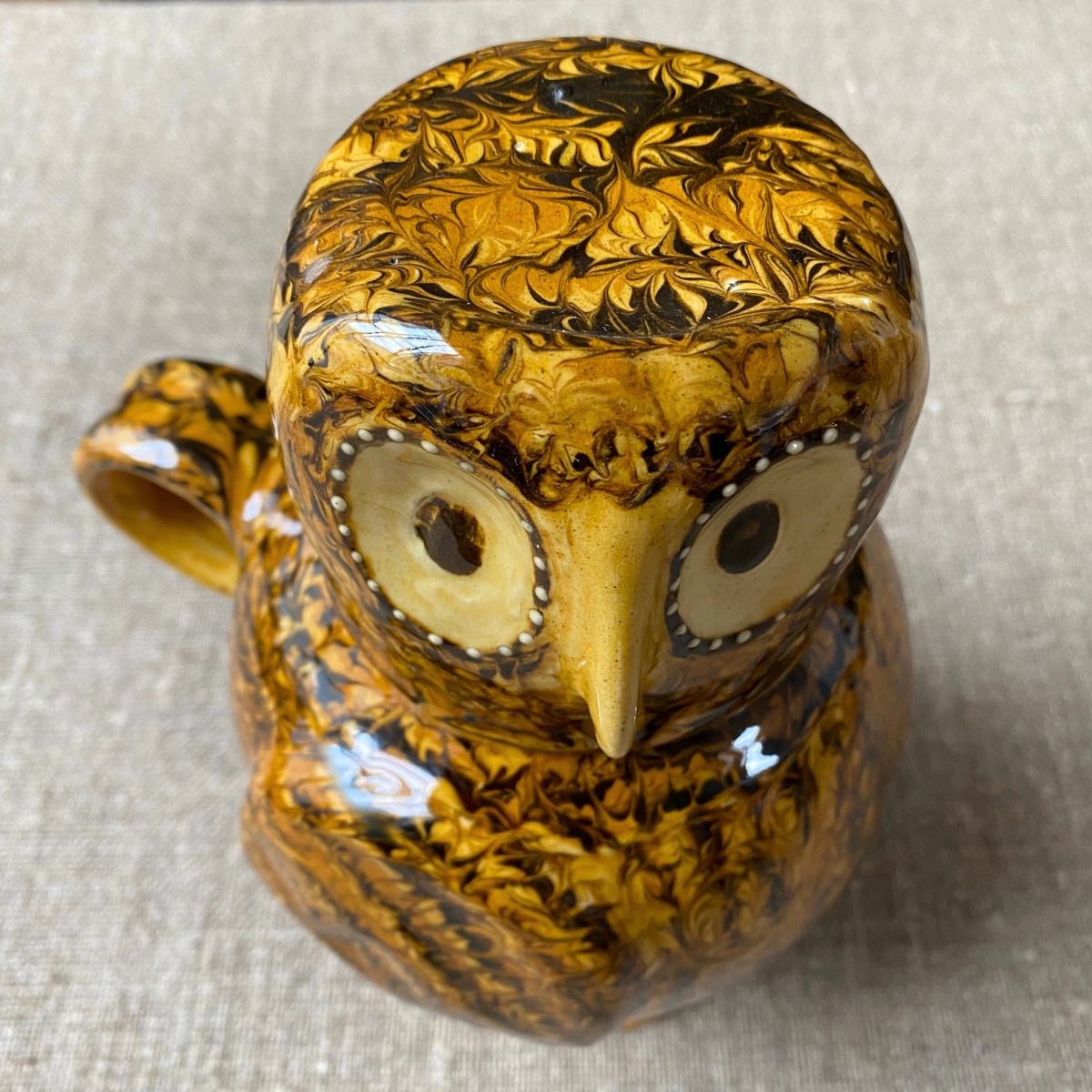 Carole Glover Slipware Ozzy Owl Jug Ceramic Pottery Tinsmiths Ledbury