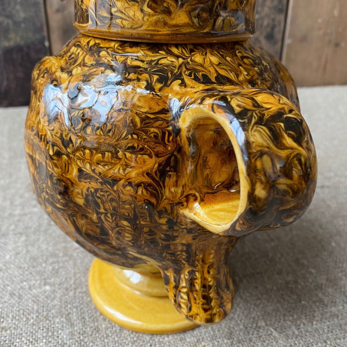 Carole Glover Slipware Ozzy Owl Jug Ceramic Pottery Tinsmiths Ledbury